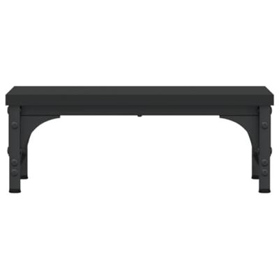 Monitorstandaard 37x23x14 cm bewerkt hout zwart - thumbnail