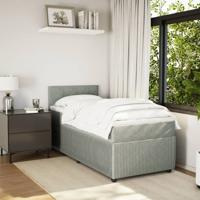 Boxspring met matras fluweel lichtgrijs 100x200 cm - thumbnail