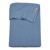 Meyco baby ledikantdeken Mini relief GOTS 100x150 cm denim blauw - thumbnail