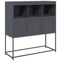 Dressoir 100,5x39x107 cm koudgewalst staal antracietkleurig - thumbnail