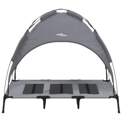 VidaXL Hondenmand met luifel oxford stof en staal antracietkleurig VidaXL Hondenmand met luifel oxford stof en staal antracietkleurig