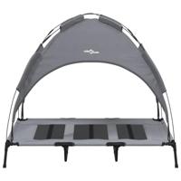 VidaXL Hondenmand met luifel oxford stof en staal antracietkleurig - thumbnail