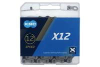 KMC X12 Ketting 12-speed 126 zilveren schakels - Zwart - thumbnail