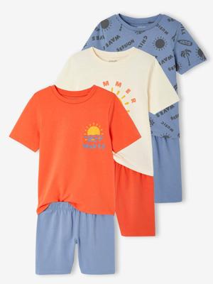 Set van 3 Waves pyjamabroeken voor jongens mandarijn