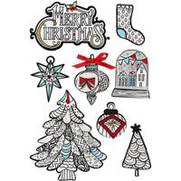 Creativ Company 3d stickers, kerstmotieven, h: 32-80 mm, b: 25-65 mm, 8 stuk/ 1 doos - thumbnail