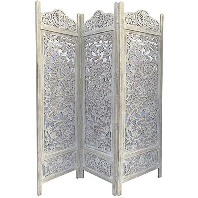 Kamerscherm DKD Home Decor Wit Mangohout Hout MDF 150 x 2 x 180 cm