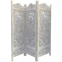 Kamerscherm DKD Home Decor Wit Mangohout Hout MDF 150 x 2 x 180 cm - thumbnail