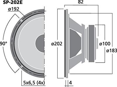 Monacor SP-202E 8 inch 20.2 cm Woofer 50 W 4 Ω