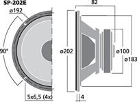 Monacor SP-202E 8 inch 20.2 cm Woofer 50 W 4 Ω - thumbnail