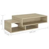 Salontafel 105x55x32 cm spaanplaat sonoma eikenkleurig - thumbnail