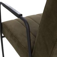 Industriële Armstoel Levi | Stof  | Zwart Groen - thumbnail