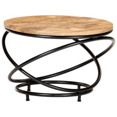 VidaXL Salontafel 60x60x40 cm massief ruw mangohout zwart