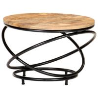 VidaXL Salontafel 60x60x40 cm massief ruw mangohout zwart - thumbnail