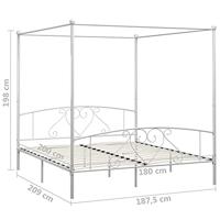 Hemelbedframe metaal wit 180x200 cm - thumbnail