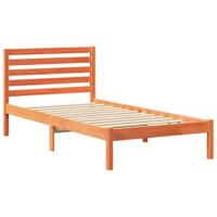 Bedframe met hoofdeinde Wasbruin 90 x 190 cm Massief grenenhout - thumbnail