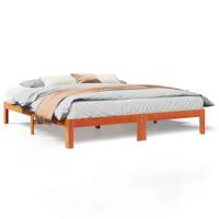 Bedframe zonder matras massief grenenhout wasbruin 160x200 cm - thumbnail