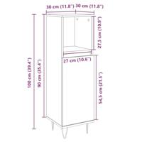 Badkamerkast 30x30x100 cm bewerkt hout sonoma eikenkleurig - thumbnail