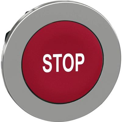 Schneider Electric ZB4FA434 ZB4FA434 Plat, Terugstelbaar (Ø) 30.5 mm STOP Chroom, Rood 1 stuk(s)