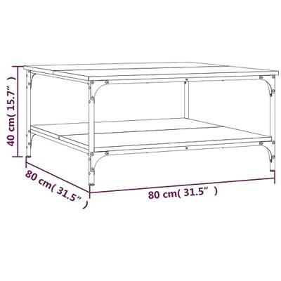 Salontafel 80x80x40 cm bewerkt hout sonoma eikenkleurig Salontafel 80x80x40 cm bewerkt hout sonoma eikenkleurig