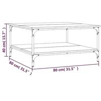 Salontafel 80x80x40 cm bewerkt hout zwart - thumbnail
