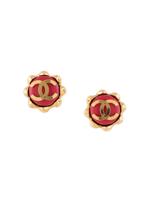 Chanel Pre-Owned CC button earrings - Red - thumbnail