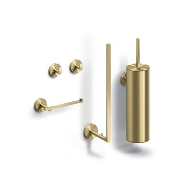 Flat toilet accessoireset, goud geborsteld PVD