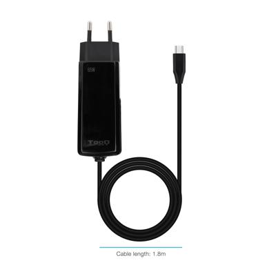 Oplader TooQ TQLC-USBCGAN65PD-C Zwart 65 W - thumbnail