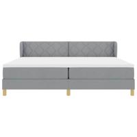 Boxspringbed met matras stof lichtgrijs 200x200 cm - thumbnail