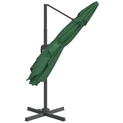 VidaXL Zweefparasol met aluminium paal 300x300 cm groen