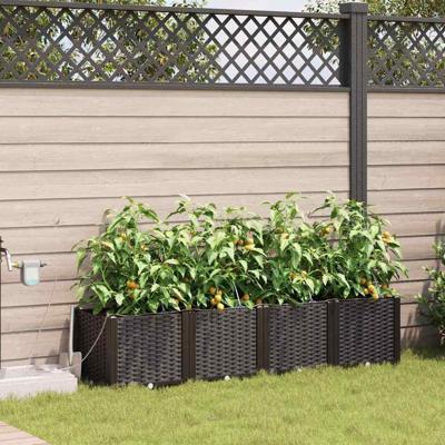 Tuin Bloempot 4 pcs Bruin Staal