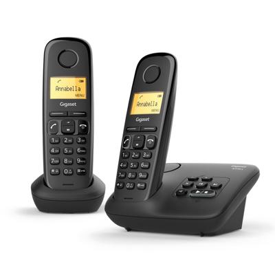 GIGASET A 170 A Duo Zwarte vaste telefoon - Antwoordapparaat - Verlicht display - 50 contacten