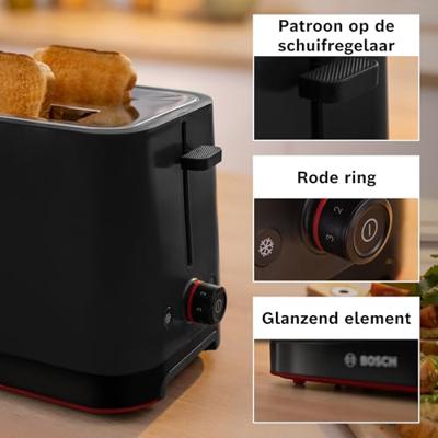 Bosch Kompakt Toaster MyMoment, schwarz Broodrooster Zwart