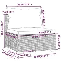 2-delige Loungeset met kussens poly rattan zwart - thumbnail