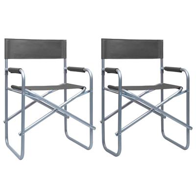 VidaXL Regisseursstoelen 2 st staal grijs