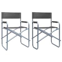 VidaXL Regisseursstoelen 2 st staal grijs - thumbnail