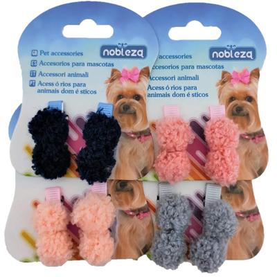 Nobleza Haarspeld voor hondje en kat - Pluche balletjes - 2 Stuks Nobleza Haarspeld voor hondje en kat - Pluche balletjes - 2 Stuks