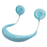 Creatieve mini opknoping nek type fan outdoor LED fan (blauw) - thumbnail