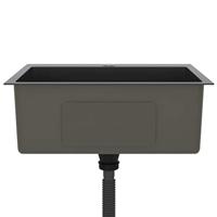 VidaXL Gootsteen handgemaakt roestvrij staal zwart - thumbnail