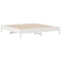 Bedframe zonder matras massief grenenhout wit 180x200 cm - thumbnail