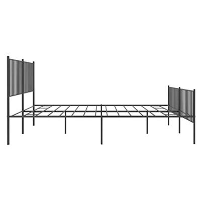 Bedframe met hoofd- en voeteneinde metaal zwart 183x213 cm