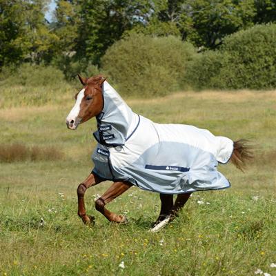 Bucas Buzz-off Rain full neck zilver maat:155 / 6'7