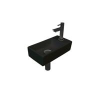 INK - Fonteinpack Porselein Rechts incl. Fonteinkraan - Design Sifon - Design Plug en Montageset - 360x180x90 Mm - Mat Zwart/metal Black - thumbnail