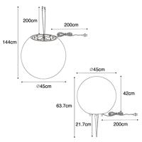QAZQA Moderne buiten hanglamp wit 45 cm IP65 - Nura - thumbnail