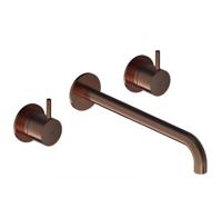 Hotbath Cobber inbouw wastafelkraan 25cm koper geborsteld PVD - thumbnail