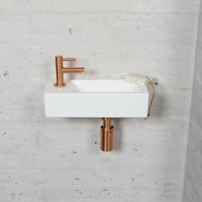 Fonteinset Mat Wit Wiesbaden Color Brons Koper (Kraangat Links) Fonteinset Mat Wit Wiesbaden Color Brons Koper (Kraangat Links)