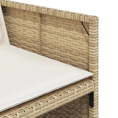 13-delige Tuinset met kussens poly rattan beige - thumbnail