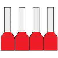 Geïsoleerde Band Adereindhuls 1,00qmm Rood penlengte = 8mm - thumbnail