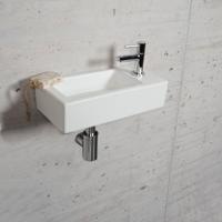 Wiesbaden Fonteinset Mat Wit Color Chroom - Fonteinset Met Amador Kraan - thumbnail