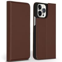 Accezz Premium Leather Slim Book Case voor Apple iPhone 13 Pro Max Telefoonhoesje Bruin - thumbnail