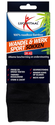 Lucovitaal Wandel Werk & Sportsokken Bamboe 39-42